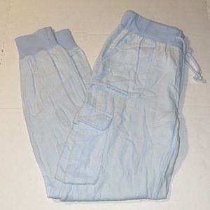 TNA baby blue joggers XS